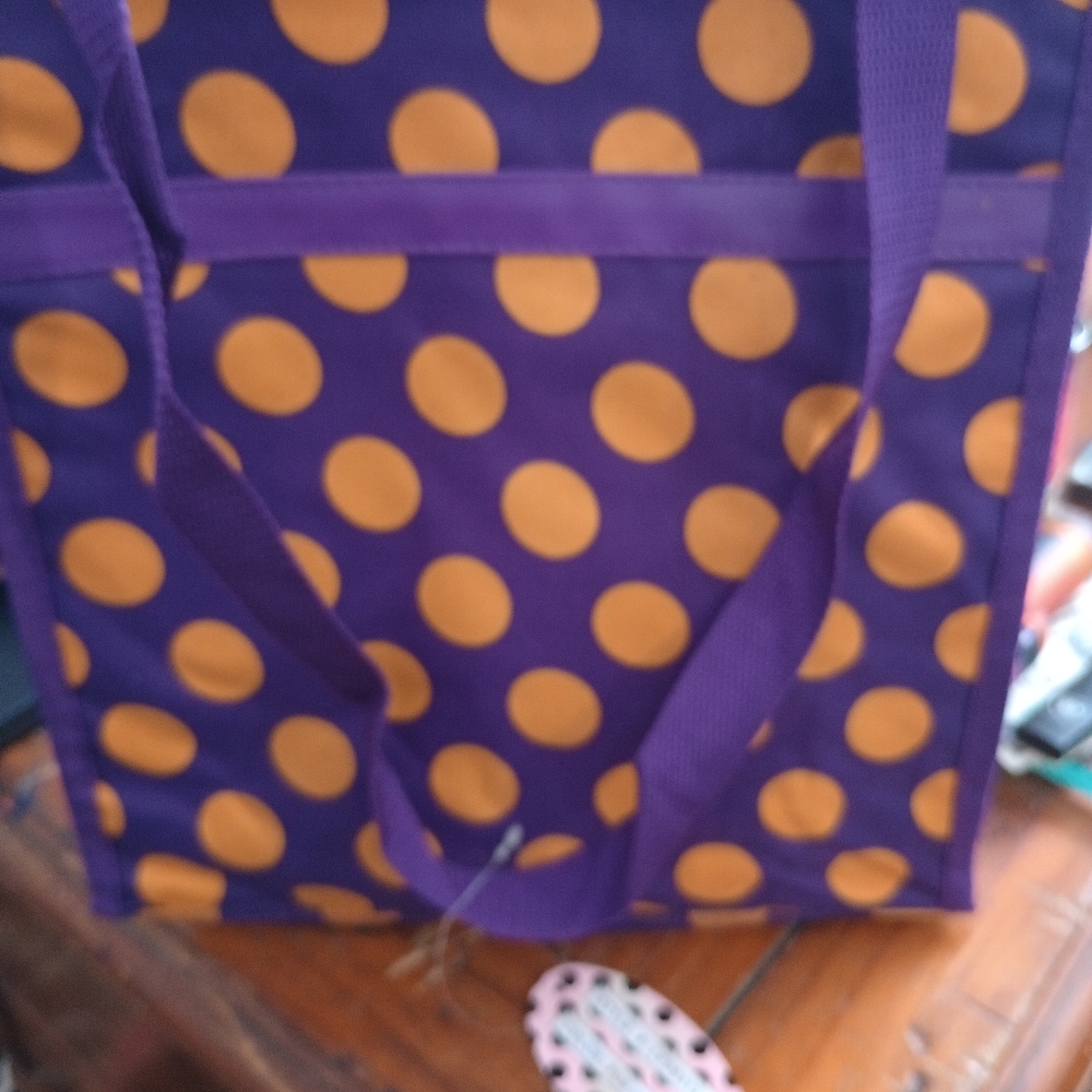 GG PURPLE AND ORANGE TOTE BAG NEW